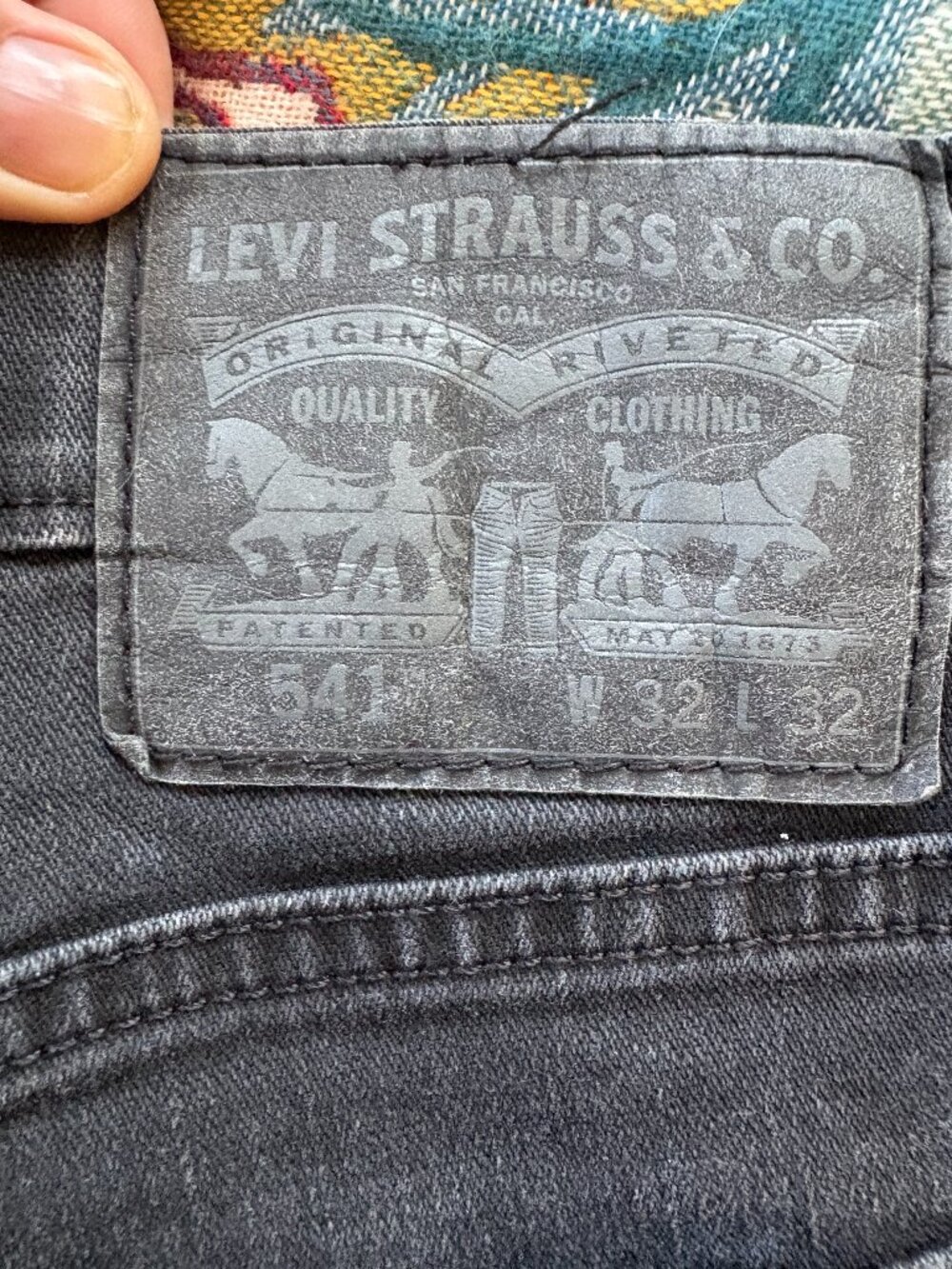 Levi's 541 Black Athletic Taper Fit Jeans - 32x32